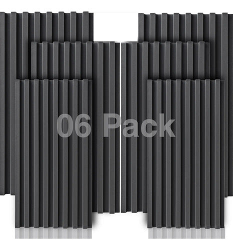 06 Pack Paneles Acústicos Lambrin Lineal 1m Acustikap Gris Oscuro