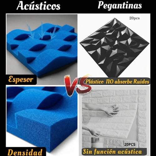 24 pack Panel Acústico Cuña Acustikap 10 x 25 cm 5.5 Cm Espesor Azul