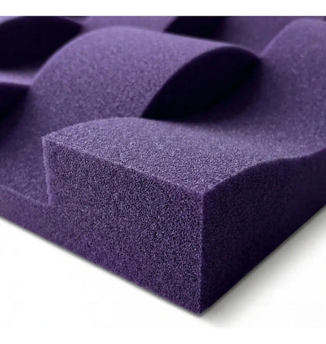 24 pack Panel Acústico Cuña Acustikap 10 x 25 cm 5.5 Cm Espesor Morado