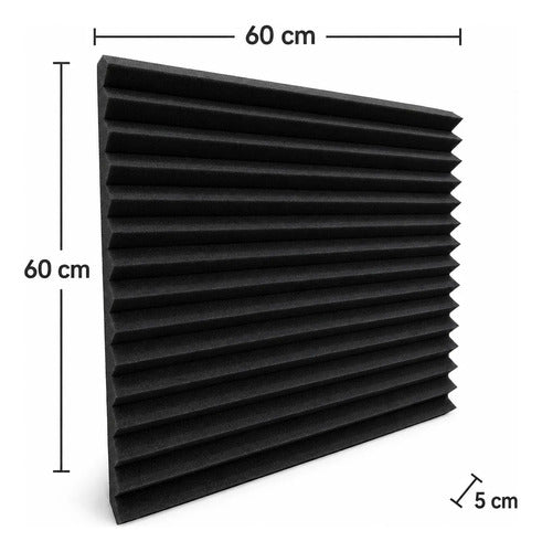06 pack Panel Grande Premium Peine 60 X 60 X 05 Cm Espuma Acústica