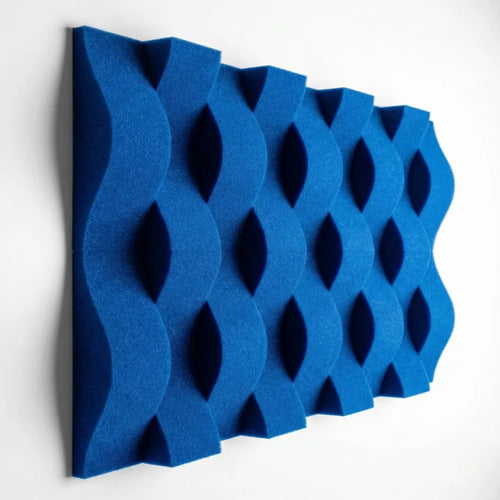 24 pack Panel Acústico Cuña Acustikap 10 x 25 cm 5.5 Cm Espesor Azul