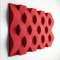 24 pack Panel Acústico Cuña Acustikap 10 x 25 cm 5.5 Cm Espesor Rojo fiusha