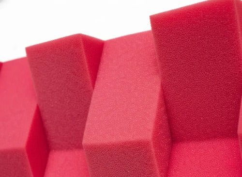 24 pack Paneles Acústicos Cuña Acustikap 10 x 25 cm 5.5 Cm Espesor Rojo fiusha