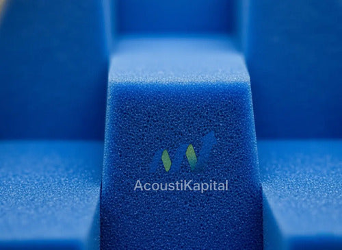24 pack Paneles Acústicos Cuña Acustikap 10 x 25 cm 5.5 Cm Espesor Azul