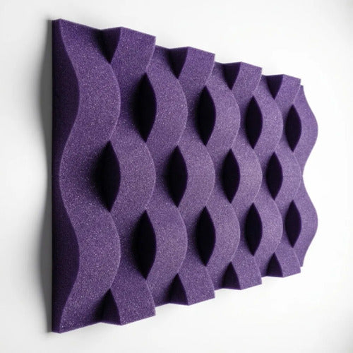 24 pack Panel Acústico Cuña Acustikap 10 x 25 cm 5.5 Cm Espesor Morado