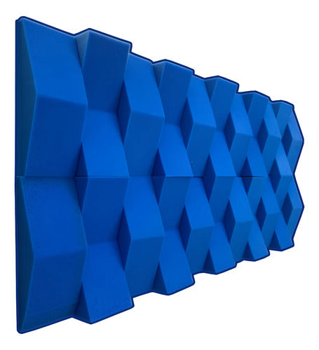 24 pack Paneles Acústicos Cuña Acustikap 10 x 25 cm 5.5 Cm Espesor Azul