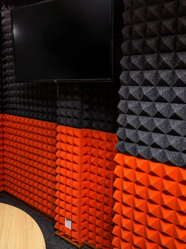 06 Pack Panel Gigante Premium Piramidal 120x200x5 Cm Espuma Acústica