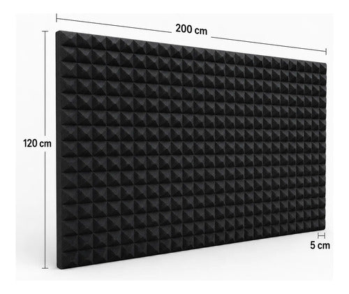 01 pza Panel Gigante Premium Piramidal 120x200x5 Cm Espuma Acústica