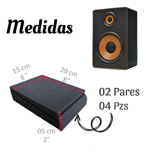 15 x 20 x 5 cm Panel Acústico Acustikap Base Monitor 02 Pzs