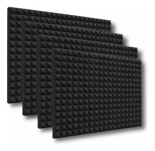 04 Pack Panel Gigante Premium Piramidal 120x200x5 Cm Espuma Acústica