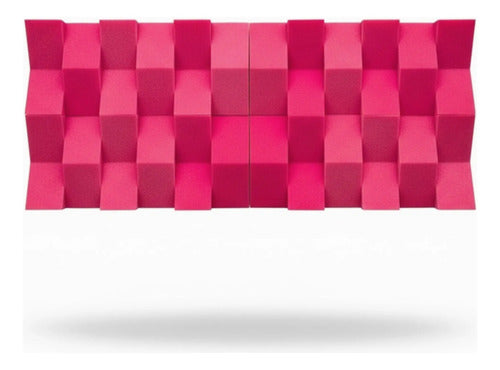 24 pack Paneles Acústicos Cuña Acustikap 10 x 25 cm 5.5 Cm Espesor Rojo fiusha