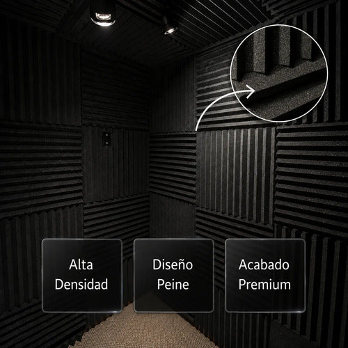 02 pack Panel Grande Premium Peine 60 X 60 X 05 Cm Espuma Acústica