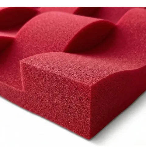24 pack Panel Acústico Cuña Acustikap 10 x 25 cm 5.5 Cm Espesor Rojo fiusha