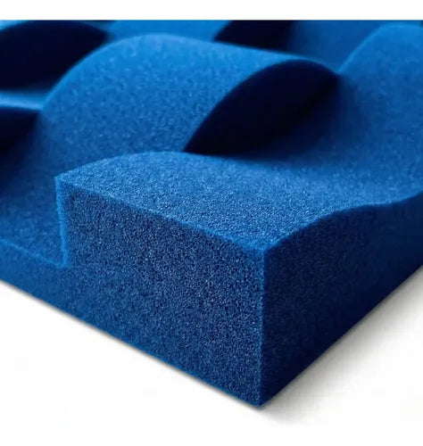 24 pack Panel Acústico Cuña Acustikap 10 x 25 cm 5.5 Cm Espesor Azul