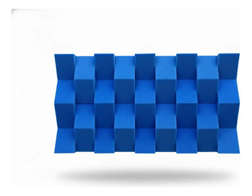 24 pack Paneles Acústicos Cuña Acustikap 10 x 25 cm 5.5 Cm Espesor Azul