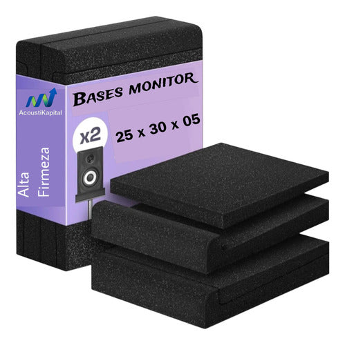 30 x 25 x 5 cm Panel Acústico Acustikap Base Monitor 02 Pzs
