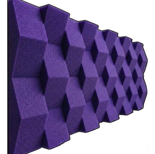 24 pack Paneles Acústicos Cuña Acustikap 10 x 25 cm 5.5 Cm Espesor Morado