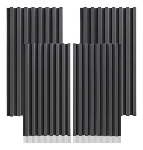 04 Pack Paneles Acústicos Lambrin Lineal 1m Acustikap Gris Oscuro