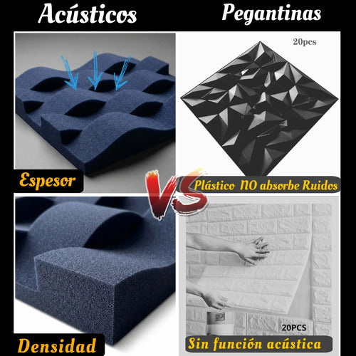 24 pack Panel Acústico Cuña Acustikap 10 x 25 cm 5.5 Cm Espesor Gris oscuro