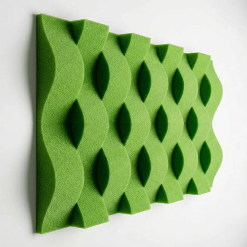 24 pack Panel Acústico Cuña Acustikap 10 x 25 cm 5.5 Cm Espesor Verde lima