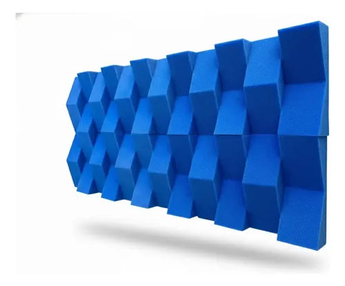 24 pack Paneles Acústicos Cuña Acustikap 10 x 25 cm 5.5 Cm Espesor Azul
