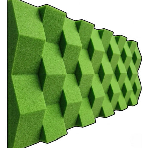 24 pack Paneles Acústicos Cuña Acustikap 10 x 25 cm 5.5 Cm Espesor Verde