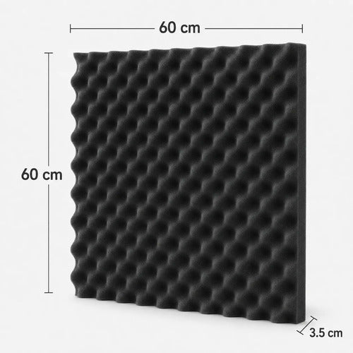 06 Pack Panel Acústico Ondulado 60x60x3.50 Cm Espuma Acustikapital